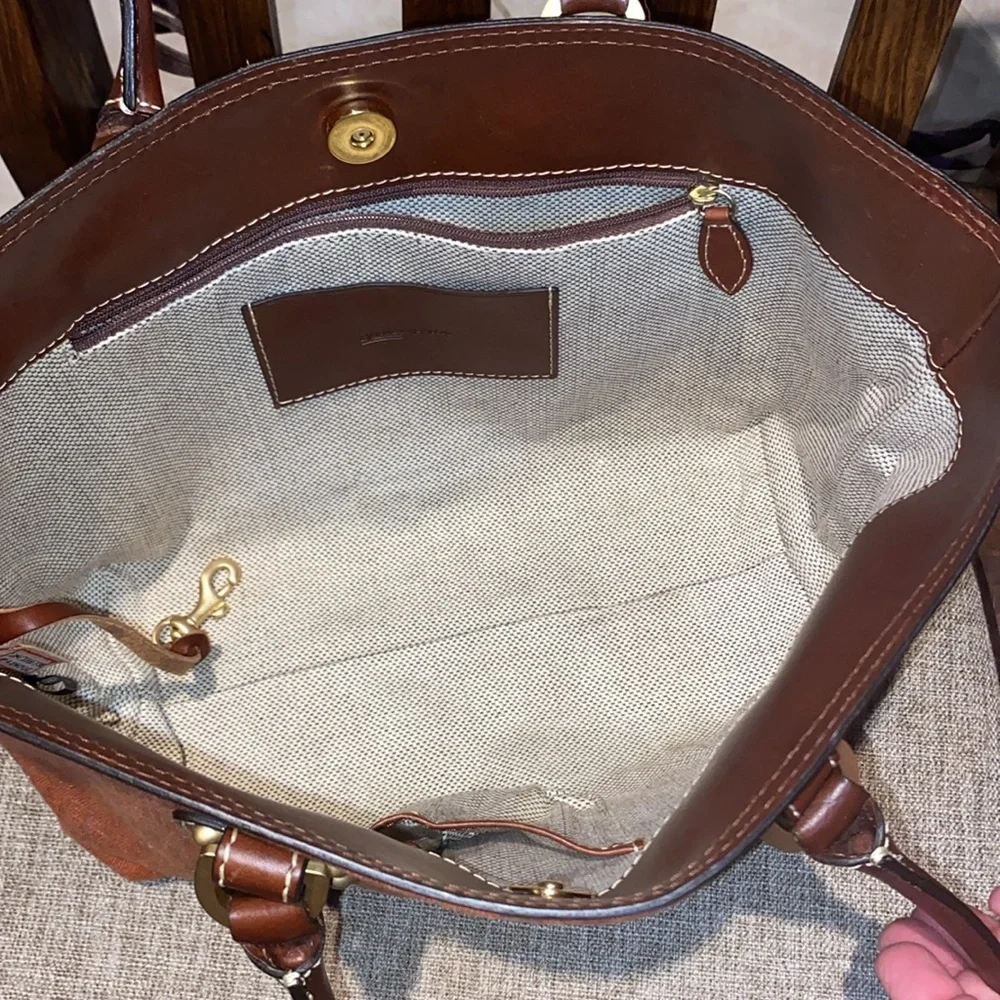 Dooney & Bourke Pumpkin Burnt Orange Monogram Canvas Small Tote,New without tags - Picture 8 of 15